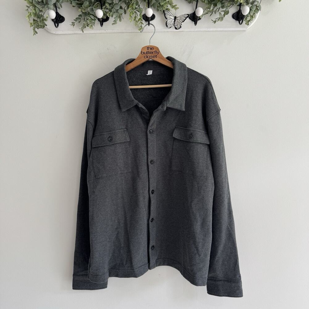 Men’s P’tula Grey Button Down Shacket XL AS
